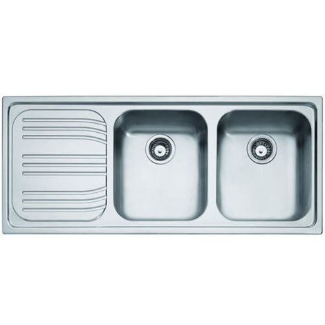 Lavello Franke Radar RRX 621 Acciaio Inox 2 Vasche con Gocciolatoio a Sinistra 116 x 50 cm