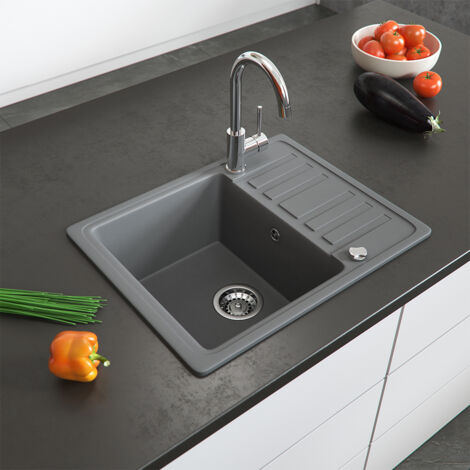 Lavello , Grigio, 57.5 x 46 cm con asciugatura, Bergström