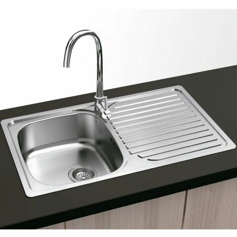 Lavello in Acciaio Inox 1 VASCA QUADRA/VASCA + SCOLOATO Misura esterna 44 X 80 cm Modello FG06