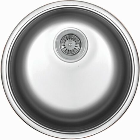 Lavello in acciaio inox da incasso tondo sifone e tappo diametro 43,5 cm - mabel