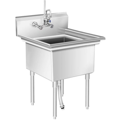 Lavello Cucina 75 Cm.Lavello In Acciaio Inox Industriale 1 Vasca 75 X 75 X 111 Cm 10010413