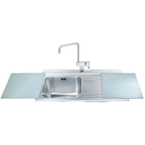 Lavello incasso 1 vasca e gocciolatoio destro con taglieri in vetro - Smeg LI91SGD