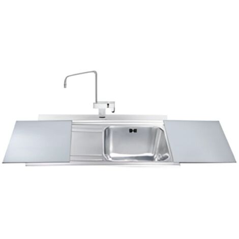 Lavello incasso 1 vasca e gocciolatoio sinistro con taglieri in vetro - Smeg LI91SGS