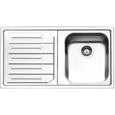 Lavello incasso 1 vasca e gocciolatoio sinistro inox 86x50 cm - Smeg LP861S2