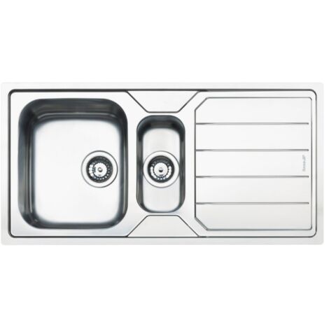 Lavello incasso 2 vasche e gocciolatoio reversibile 100x50 Smeg LFB112 inox spazzolato