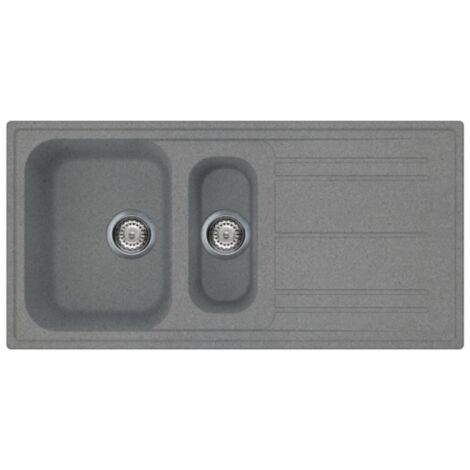 Lavello incasso 2 vasche e gocciolatoio reversibile 100x50 Smeg LZ102TT colore titanio