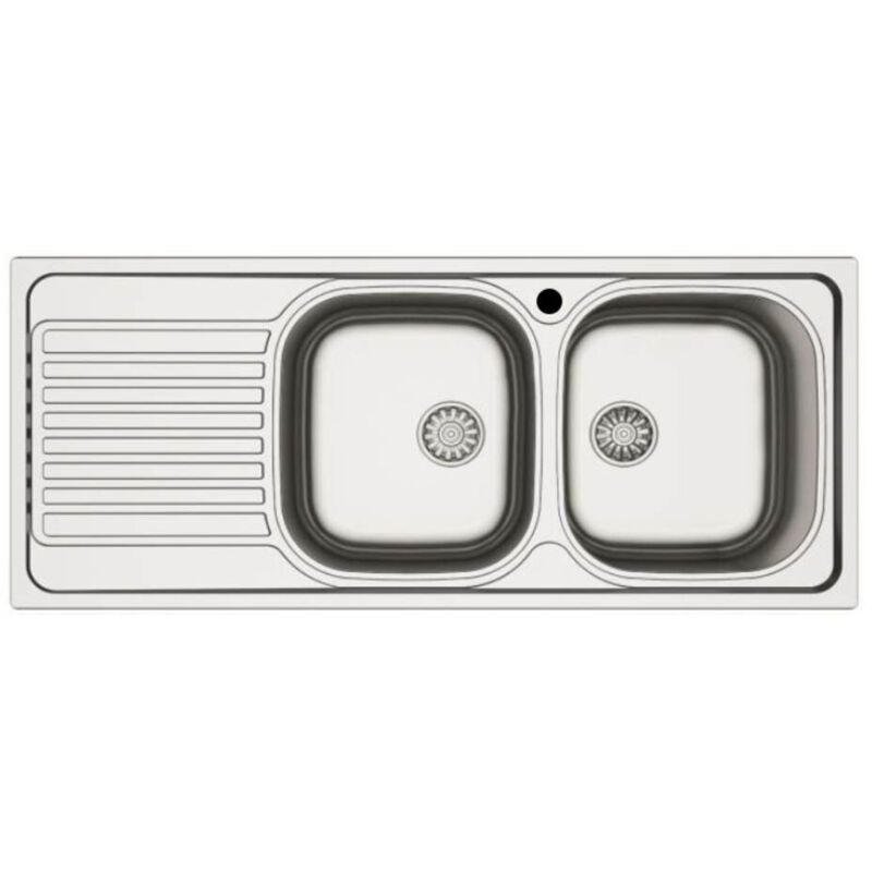 Lavello Incasso Cucina Mp1162sx Acciaio116x50 Cm Due Vasche E Gocci...