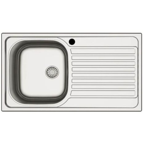Lavello incasso cucina MP861VDX acciaio 86x50 cm una vasca e gocciolatoio destro