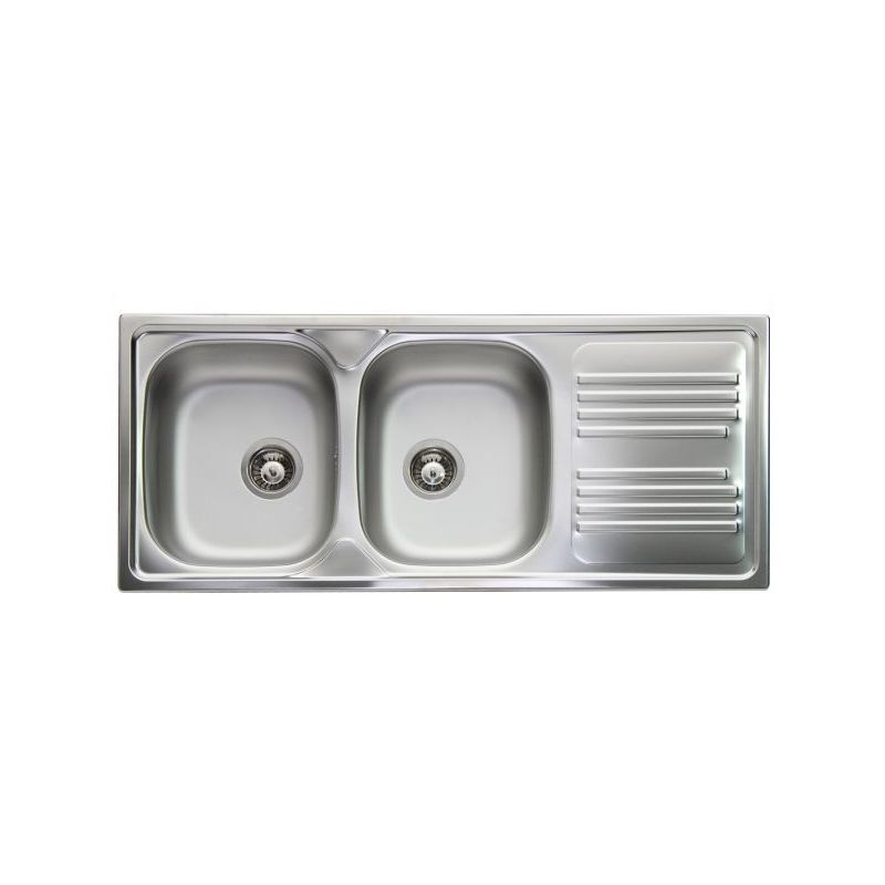 Lavandino Cucina Due Vasche.Lavello Incasso In Acciaio Inox Con 2 Vasche Misura Cm 116 Gocciolatoio Dx 140 191 Dx