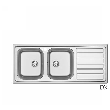LAVELLO INCASSO IN ACCIAIO INOX MOD. LS03 CM 120X50- cm. 120 gocciolatoio dx- DH- pezzi 1