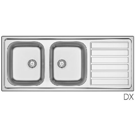 LAVELLO INCASSO IN ACCIAIO MOD. LS03 CM 120X50 cm. 120 gocciolatoio dx