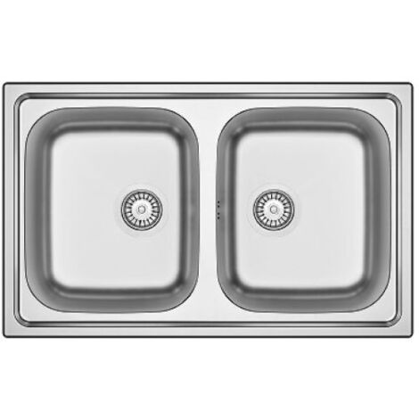 LAVELLO INCASSO IN ACCIAIO MOD. LS05 80x50 CM cm. 80 x 50