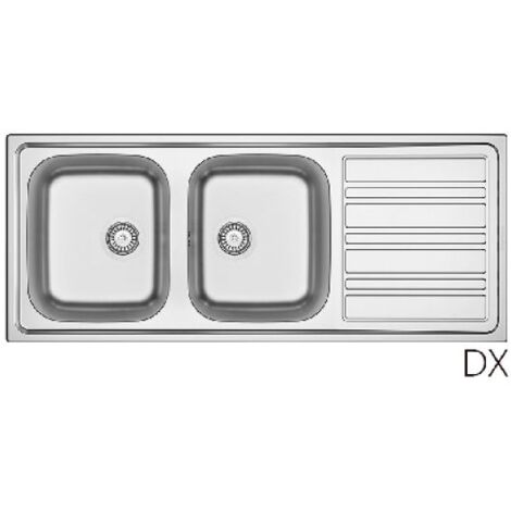 LAVELLO INCASSO IN ACCIAIO MOD. LS06 CM 120X50 cm. 120 gocciolatoio dx