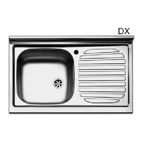 Lavello inox 80 cm da mobile Cromato Gocciolatoio a Destra