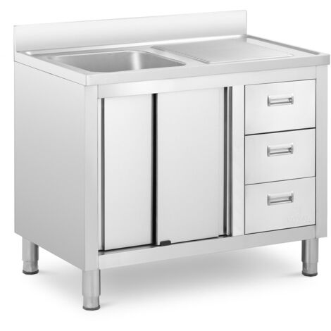 Lavello inox su vano 1 vasca inox 400 x 400 x 300 mm 140005024
