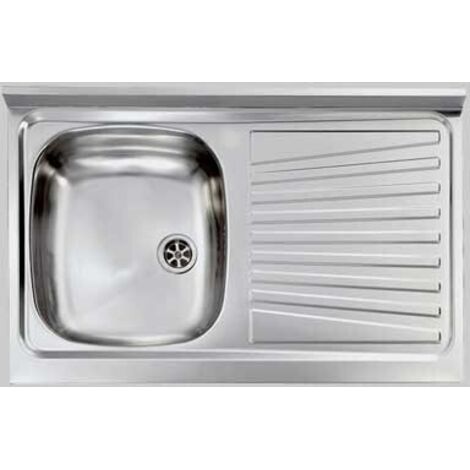LAVELLO INOX UNA VASCA APPOGGIO - 90 x 50 Sx