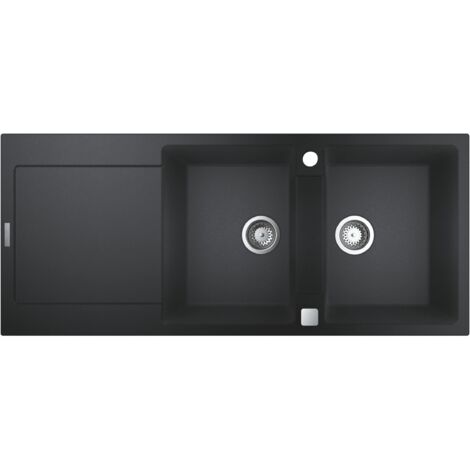 Lavello K500 31647 2 vasche 1160x500mm con granito nero ATF destro/sinistro