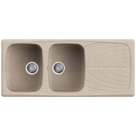 Lavello Cucina 2 Vasche Gocciolatoio.Lavello Elleci Incasso 2 Vasche 116x50 Master 500 Granitek Avena Lgm50051