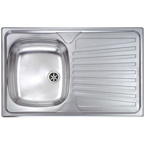 Lavello Cucina 1 Vasca.Lavello Mondial 79x50 1 Vasca Destra Gocciolatoio Acciaio Inox 011551dcssx