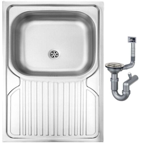 Lavello monovasca da appoggio 80x60 cm decoro con sifone Apollo