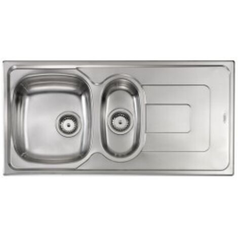 Lavello PIZZICA 100x50 2 vasche sinistra+ gocciolatoio ACCIAIO INOX