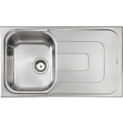 Lavello Cucina 1 Vasca 86x50.Lavello Pizzica 86x50 1 Vasca Destra Gocciolatoio Acciaio Inox 011343dcssx