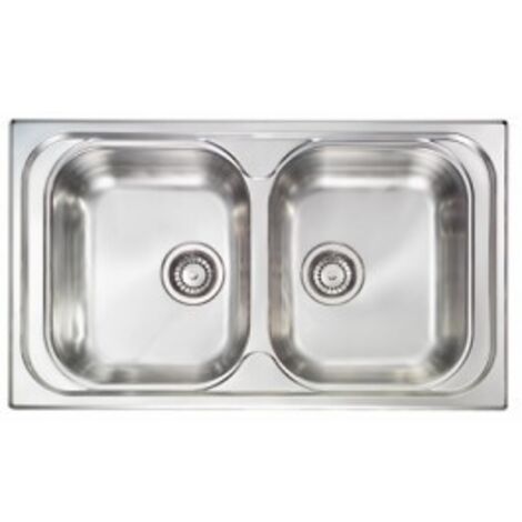 Lavello PIZZICA 86x50 2 vasche ACCIAIO INOX