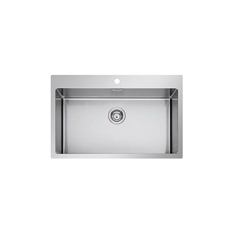 Plados - Lavello cucina SR7500 in acciaio inox satinato a una vasca per installazione Filotop