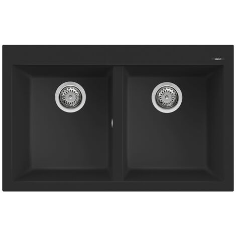 Lavello QUADRA 350 79x50 2 vasche BLACK 86