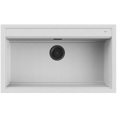 Lavello Quareco incasso 1 vasca 86×51 Prime 90 Granito Bianco QLP090BI