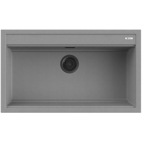 Lavello Quareco incasso 1 vasca 86×51 Prime 90 Granito Grigio QLP090GR