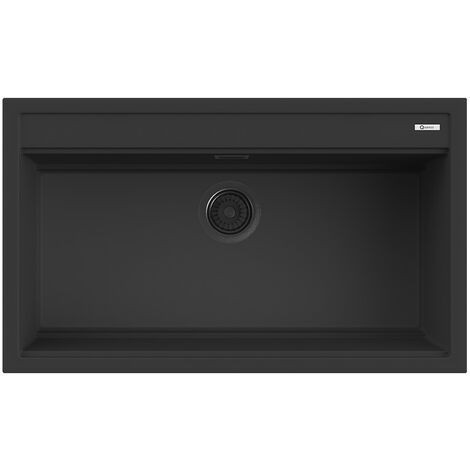 Lavello Quareco incasso 1 vasca 86×51 Prime 90 Granito Nero QLP090NE