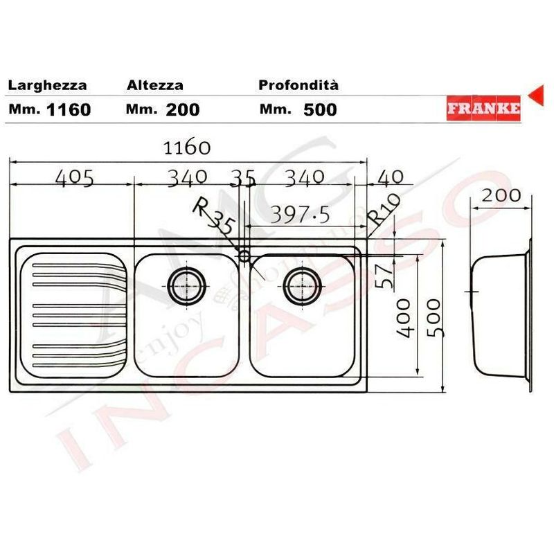 Due Vasche Lavello Cucina Franke.Lavello Radar Rrx 621 Franke Acciaio Inox 2 Vasche Dx Gocciolatoio Sx Cucina Lavello Cucina Gocciolatoio Acciaio Vasche Vaschette