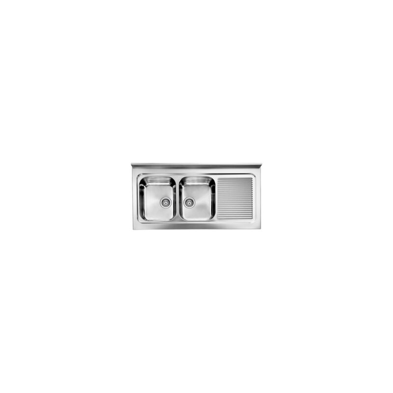 Lavello Cucina 120 X 60.Lavello Rossana Appoggio 120x60 2 Vasche Destre Acciaio Inox 031137dcssx