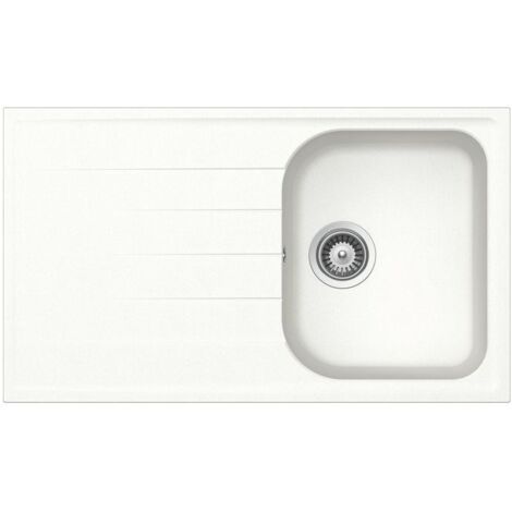 Lavello Sintetico 1 Vasca Incasso "Lithos" Bianco Alpina 07 - 86 X 50 Cm