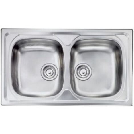 Lavello SIROS 86X50 2 vasche ACCIAIO INOX finitura Satinato