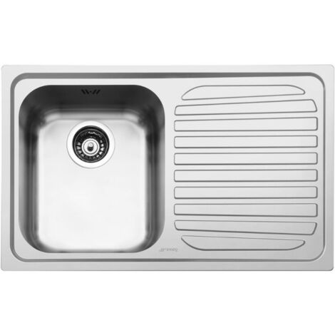Lavello Smeg SP791D una vasca con gocciolatoio destro 79x50 cm inox