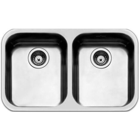 Lavello Smeg UM3434 sottotop 76x45 cm 2 vasche inox