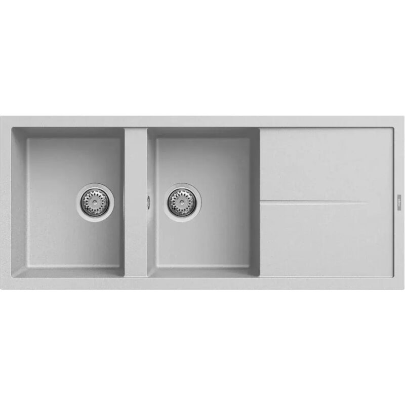 Lavello Elleci Incasso 2 Vasche 116x50 Unico 500 Metaltek Grigio Al...