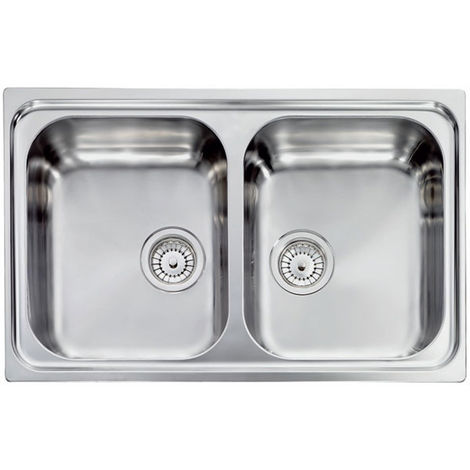 Lavello Cucina Acciaio Inox Due Vasche.Lavello Zenith 210 79x50 2 Vasche Acciaio Inox 011222xcssp