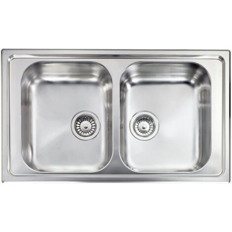 Lavello ZENITH 86x50 2 vasche ACCIAIO INOX