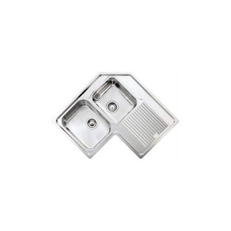 Lavello Cucina 2 Vasche Ad Angolo.Lavello Zenith Ad Angolo 83x83 2 Vasche Destre Gocciolatoio Acciaio Inox 011248dcssp