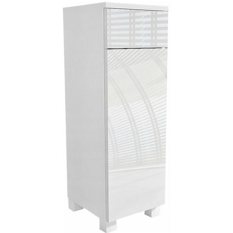 Dusine - laveo 30 cm - Meuble salle de bain en blanc laqué à accrocher ou poser