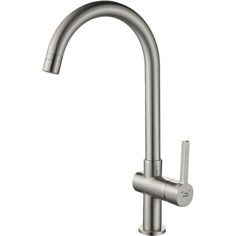 Laveo ALITA Silberne Standarmatur mit U-Auslauf