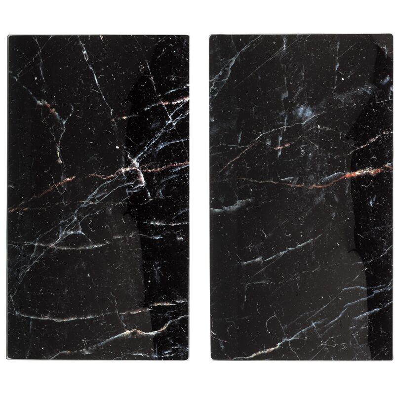 Laveuses de cuisine en marbre noir, 2 pièces, verre, 52 x 30 cm, Allstar