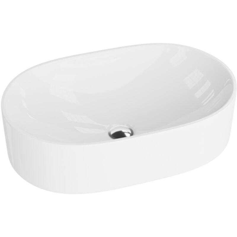 Lavita Aufsatzwaschtisch Alto Aufsatzwaschbecken Oval Waschbecken Ohne Überlauf Und Hahnloch Aus Hochwertigem Porzellan Waschtisch 52, 5x32, 5x14 Cm Weiß