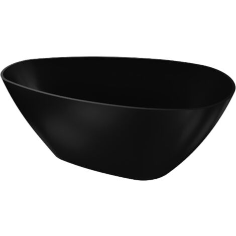 LAVITA Freistehende Badewanne Pietra Black Mat 150x70x64 cm Schwarz Matt