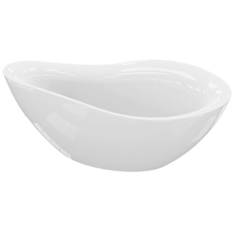 LAVITA Freistehende Badewanne Quenn Black 1700 Harz 170x85x59 cm Schwarz