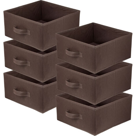 Lavita Storage Box  faltbare Aufbewahrung Boxen 31 x 31 x 15 cm  Schubladen-Organizer Box Ordnungssysteme für Kleidung  Kleideraufbewahrung & Organisation  dunkelbraun  6 stück