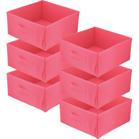 Lavita Storage Box  faltbare Aufbewahrung Boxen 31 x 31 x 15 cm  Schubladen-Organizer Box Ordnungssysteme für Kleidung  Kleideraufbewahrung & Organisation  dunkelpink  6 stück